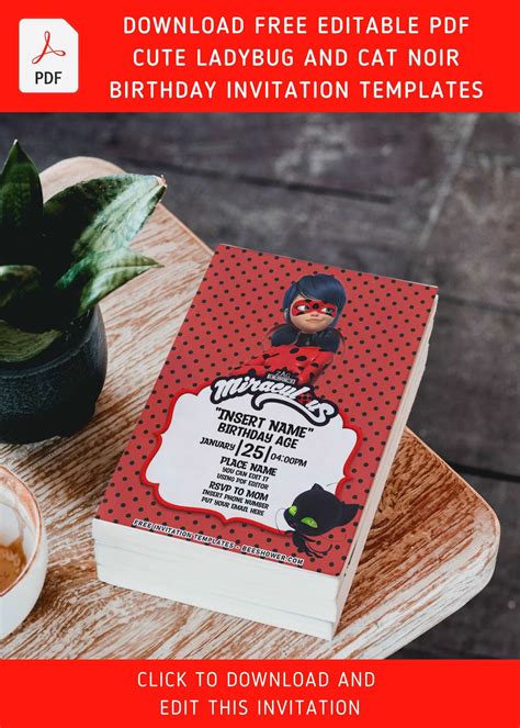 Awesome (Free Editable PDF) Badass Ladybug And Cat Noir Birthday