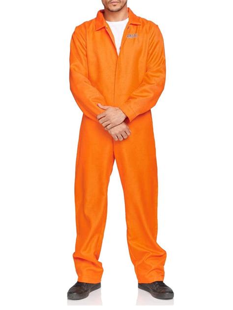 Doloam Halloween Prison Jumpsuit Costume Orange Uniform Long Sleeve