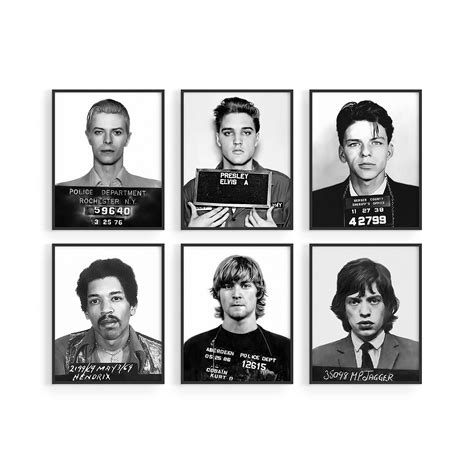 HAUS AND HUES Celebrity Mugshots Poster Rock Posters Vintage- Kurt
