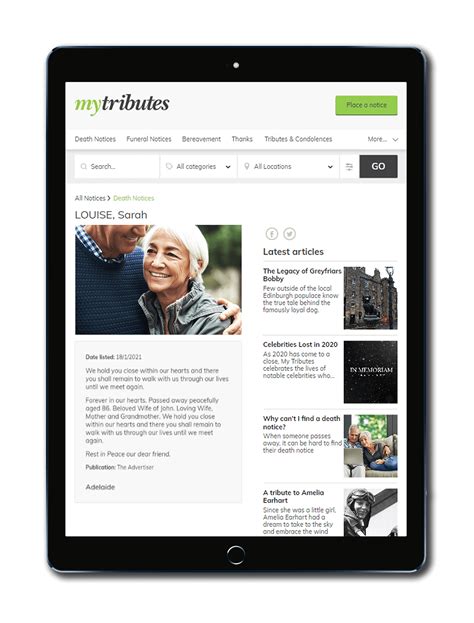 Place a notice | My Tributes