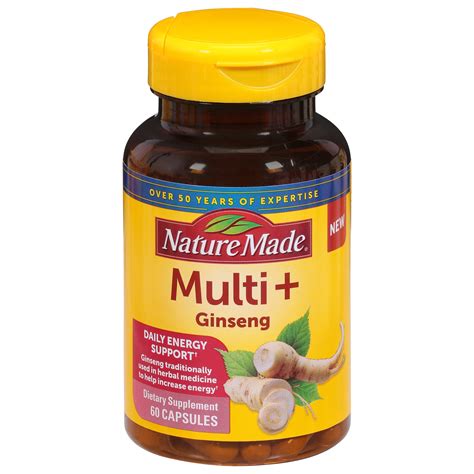 Nature Made Multi Ginseng Multivitamin for Women and Men Daily Energy