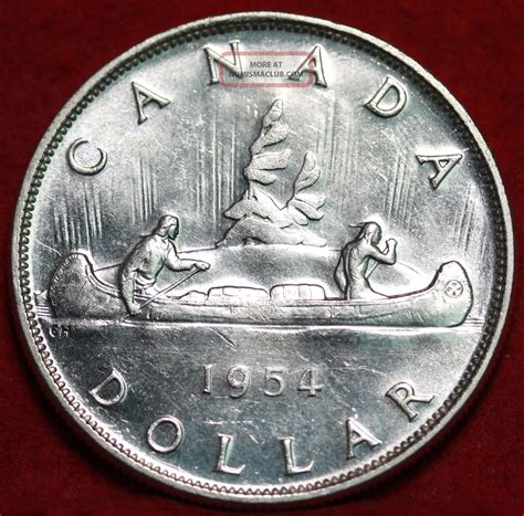 Uncirculated 1954 Canada One Dollar Silver Foreign Coin S/h