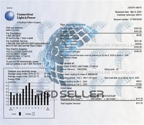 Fully Editable Connecticut Proof Of Address Psd Template - Psd-seller