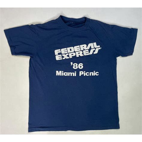 Express VINTAGE Federal Express Miami Picnic 1986 Men Medium Blue USA