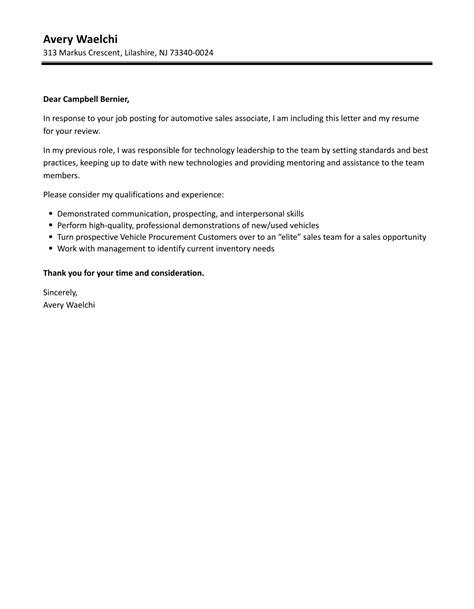 Resignation Letter Sample Sales Associate