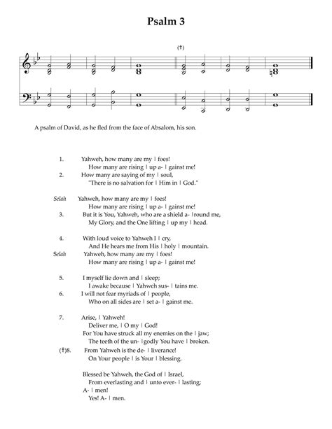 Psalm 3 – Yahweh, How Many Are My Foes! — Reformation Covenant Church