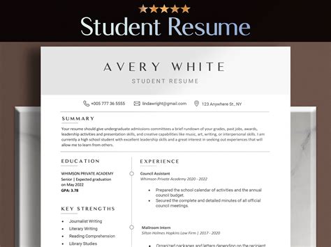 Student Resume Example No Work Experience