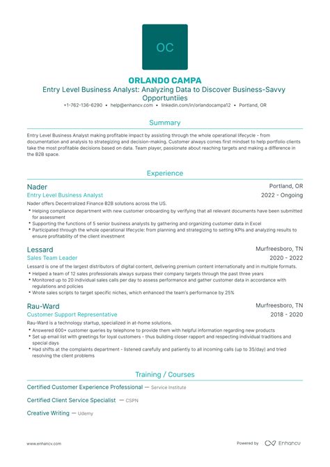 5 Entry Level Business Analyst Resume Examples & Guide for 2023