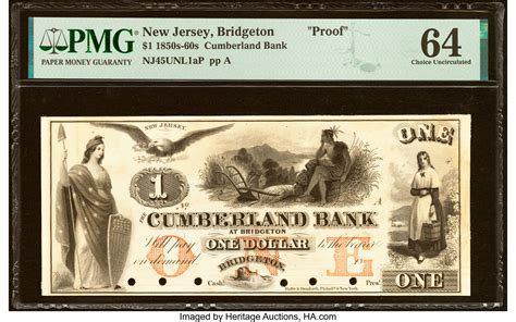 Bridgeton, NJ- Cumberland Bank (at Bridgeton) $1 18__ as G16 Proof
