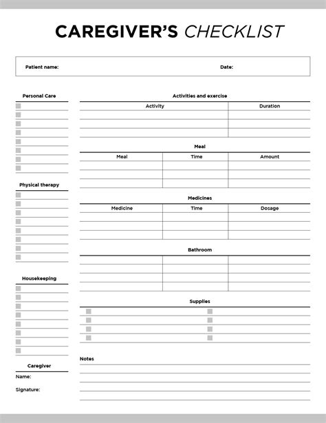 Printable Medication List Templates For Patients And Caregivers Elderly