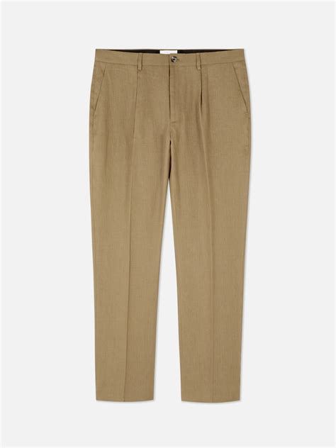 Men's Tan Kem Linen Suit Pants | Primark
