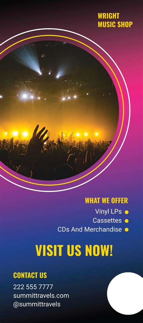 Simple Music Rack Card Template - Edit Online & Download Example