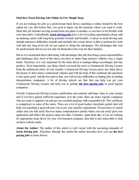 Calaméo - Find Best Truck Driving Jobs Online In Few Simple Steps