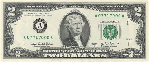 Printable 2 Dollar Bill