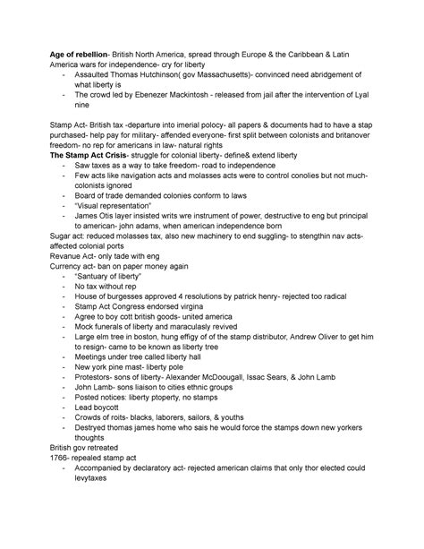 Chapter 5 Apush - Age of rebellion- British North America, spread