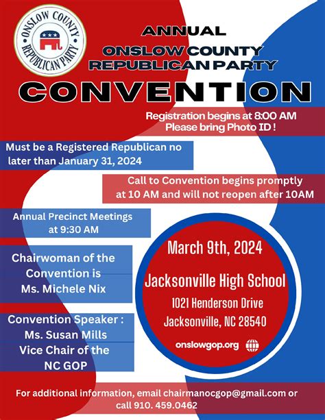 March 9th - Onslow County GOP Convention - Onslow County Republican Party