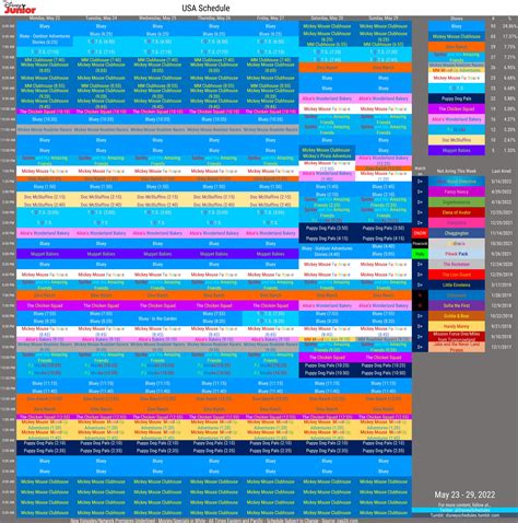 Disney Schedule Archive on Twitter: "Disney Junior's schedule for 5/23
