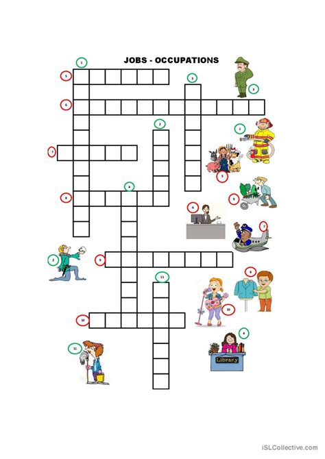CROSSWORD: JOBS crossword: English ESL worksheets pdf & doc