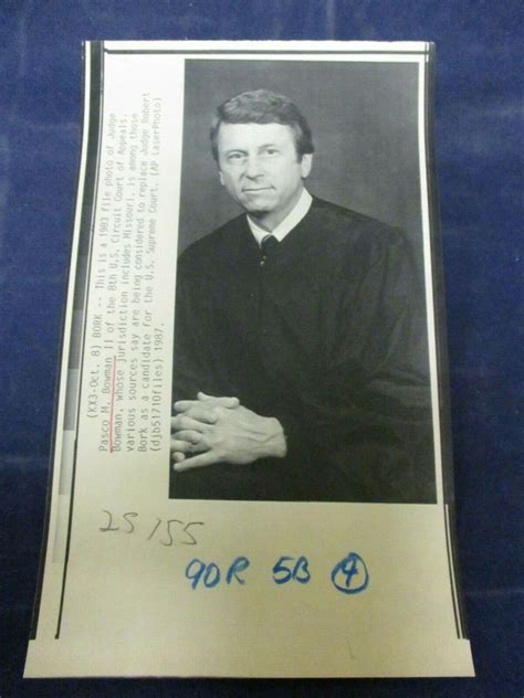 1987 Pasco M. Bowman II 8th U.S. circuit court judge Vintage Wire Press