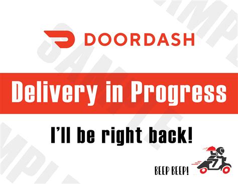 Door Dash Printable delivery in Progress Sign for Your Car Dashboard