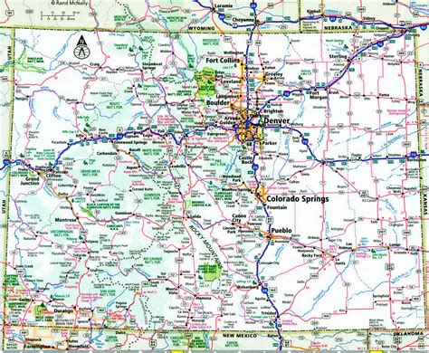 Colorado interstate highway map I-25 I-70 I-76 road state free number